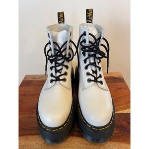 Dr. Martens White Leather Women's Boots